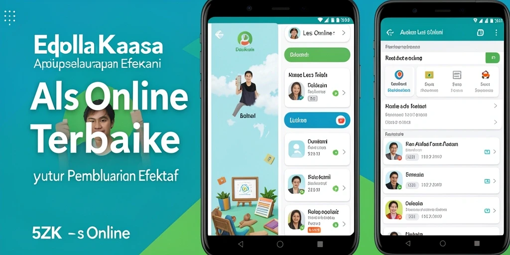 Tampilan antarmuka aplikasi 5ZK dengan fitur Les Online yang interaktif.