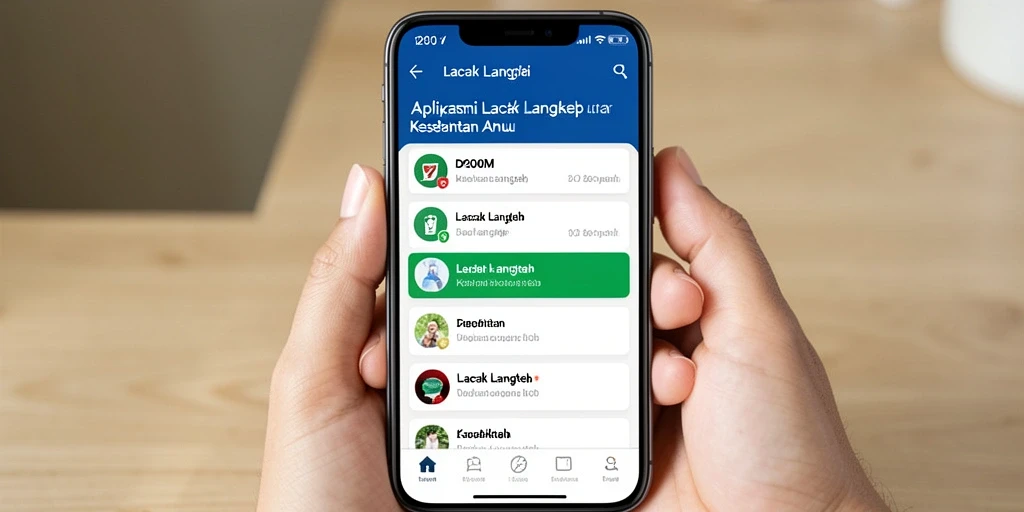 Tampilan utama D200M dengan informasi langkah yang jelas.