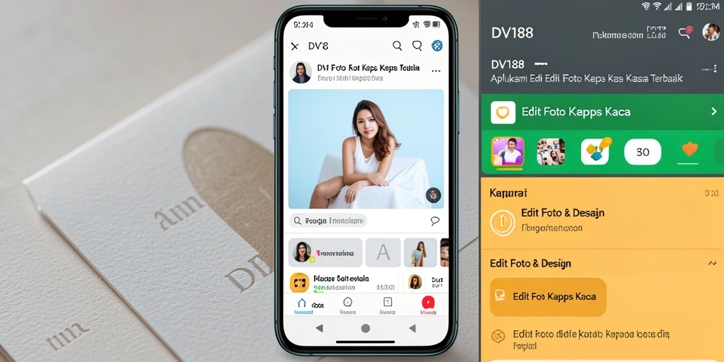 Tampilan antarmuka DV188 untuk Edit Foto Kertas Kaca yang menarik.