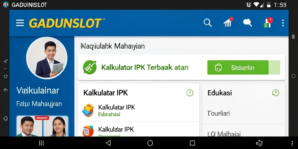 Antarmuka GADUNSLOT menampilkan fungsi Kalkulator IPK yang sederhana dan informatif.