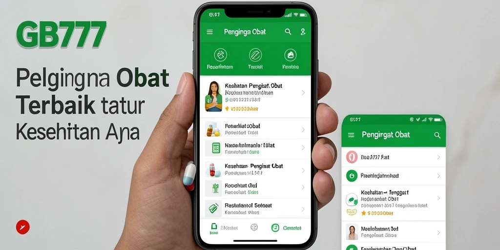Antarmuka GB777 yang sederhana dan fungsional untuk pengingat obat.