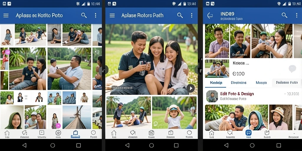 Antarmuka pengguna aplikasi Kolase Foto IND89 yang intuitif dan menarik.