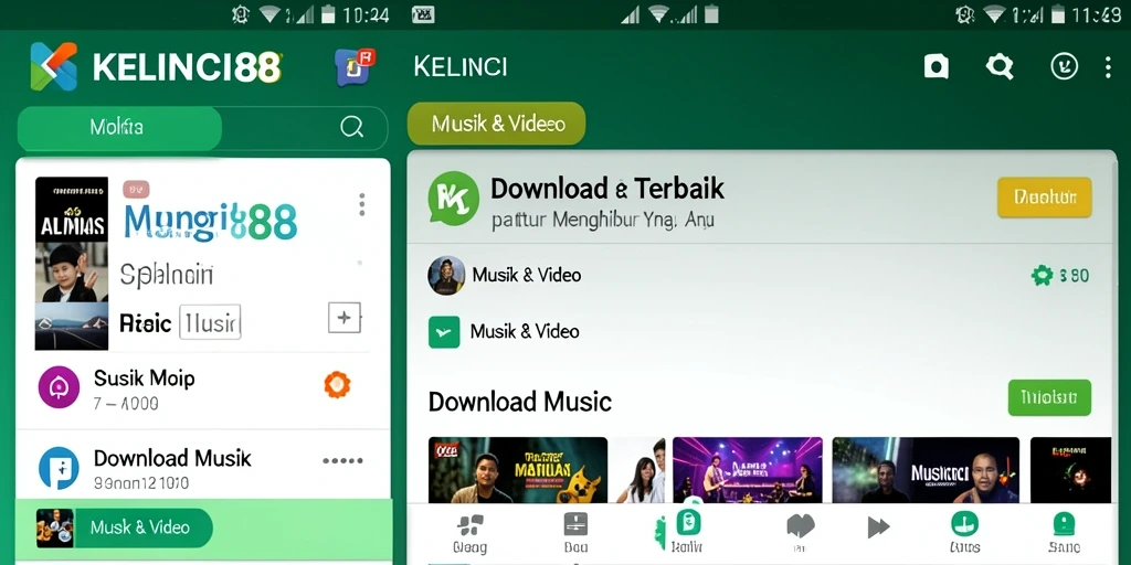 Tampilan antarmuka KELINCI88 untuk Download Musik yang sederhana dan menarik.