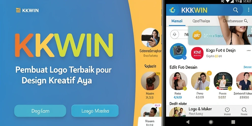 Tampilan antarmuka KKWIN yang sederhana dan fungsional untuk membuat logo.