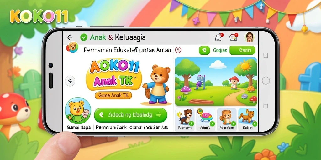 Antarmuka KOKO11 yang menarik dan ramah anak.
