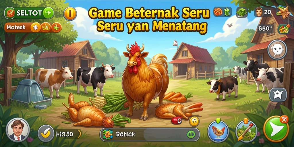 Tampilan antarmuka game Beternak yang menarik dan interaktif.