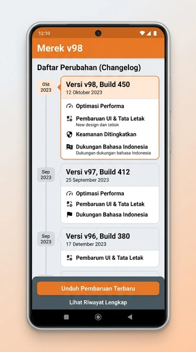 Riwayat Versi v98: Pembaruan Terkini untuk Pengguna Android